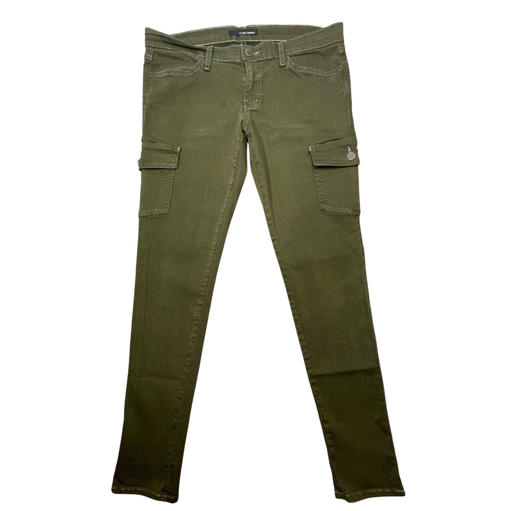 Flying Monkey Olive Green Skinny Cargo Pants Women Size 11